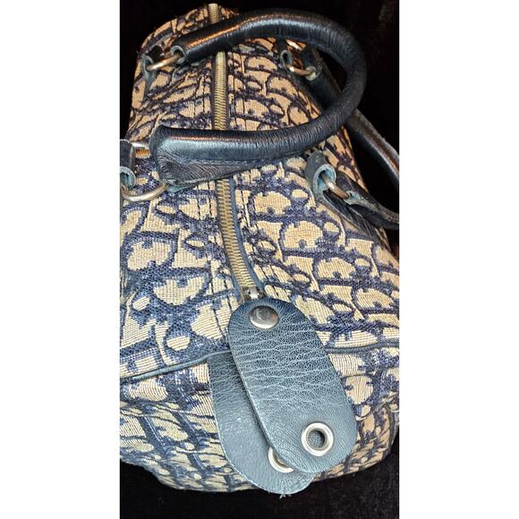 Christian Dior Vintage  Trotter Boston bag in navy blue canvas with leather trim - Picture 16 of 16